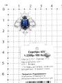 Кольцо из серебра с пл. кварц.  цв. сапфир и фианитами родированное