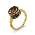 Кольцо из золочёного серебра с куб. цирконием