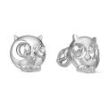 Серьги-пусеты из серебра с фианитами родированные - Совята