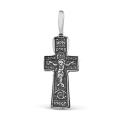 Крест из чернёного серебра - 3 см