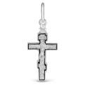 Крест из серебра с частичным чернением - 3 см