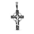 Крест из серебра с частичным чернением - 2,5 см