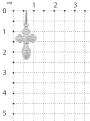Крест из серебра родированный - 2,5 см