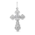 Крест из серебра родированный - 3,6 см