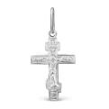 Крест из серебра родированный - 3 см
