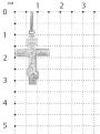 Крест из серебра родированный - 3 см