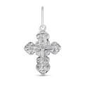 Крест из серебра родированный - 2,7 см