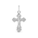 Крест из серебра родированный - 3 см
