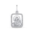 Подвеска из серебра родированная - Казанская Божья Матерь, Пресвятая Богородица, Спаси и сохрани