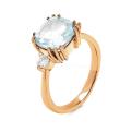Кольцо из золочёного серебра с нат.топазом