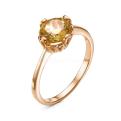 Кольцо из золочёного серебра с нат. цитрином
