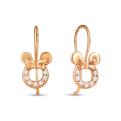 Серьги детские из золочёного серебра с фианитами
