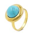 Кольцо из золочёного серебра с нат.бирюзой