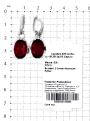 Серьги из серебра с ситалл имит. рубином родированные