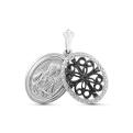 Подвеска религиозная из серебра родированная