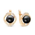 Серьги из золочёного серебра с культ.жемчугом и фианитами