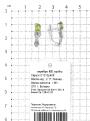 Серьги из серебра с нат.хризолитом и фианитами родированные