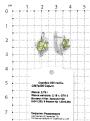 Серьги из серебра с нат.хризолитом и фианитами родированные