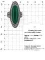 Кольцо из серебра с марказитами, нат. зеленым агатом и чернением