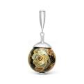 Подвеска из серебра с эмалью родированная
