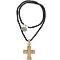 Крест из чернёного серебра с золочением (на текстильном шнурке)