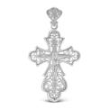 Крест из серебра родированный