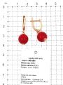 Серьги из золочёного серебра с иск.кораллом