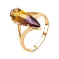 Кольцо из золочёного серебра с пл.кварцем цв.аметрин