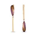 Серьги из золочёного серебра с пл.кварцем цв.аметрин