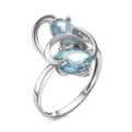 Кольцо из серебра с нат.топазом родированное