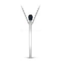 Колье из серебра с фианитами родированное - Спичка