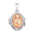 Подвеска-складень из серебра с позолотой родированное - св.Николай