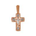 Крест из золочёного серебра с родированием - 2,5 см