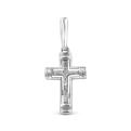 Крест из серебра родированный - 2,5 см