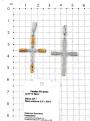 Крест из родированного серебра с позолотой - 4 см