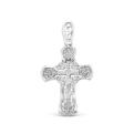 Крест из серебра родированный -  3 см