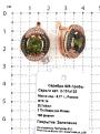 Серьги из золочёного серебра с пл.кварцем цв.олива и фианитами