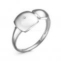 Кольцо из серебра с бриллиантом родированное - фото