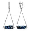 Серьги из серебра с кристаллами Swarovski родированные