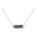 Колье из серебра с кристаллами Swarovski розовый родированное