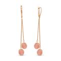 Серьги из золочёного серебра с нат. кварцем розовый