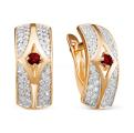 Серьги из золочёного серебра с фианитами