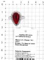 Кольцо из серебра с пл.кварцем цв.гранат и фианитами родированное