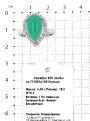 Кольцо из серебра с пл.кварцем цв.зелёный агат и фианитами родированное