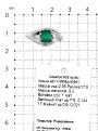 Кольцо из серебра с нат. зеленым агатом и фианитами родированное 