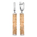 Серьги из родированного серебра с кристаллами Swarovski