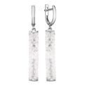 Серьги из серебра с кристаллами Swarovski Белый родированные