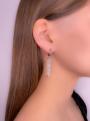 Серьги из серебра с кристаллами Swarovski Белый родированные