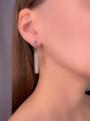 Серьги из серебра с кристаллами Swarovski Белый родированные