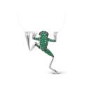 Подвеска из серебра с фианитами родированная - Лягушка